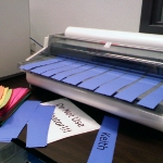 Laminating over 300 pieces of paper